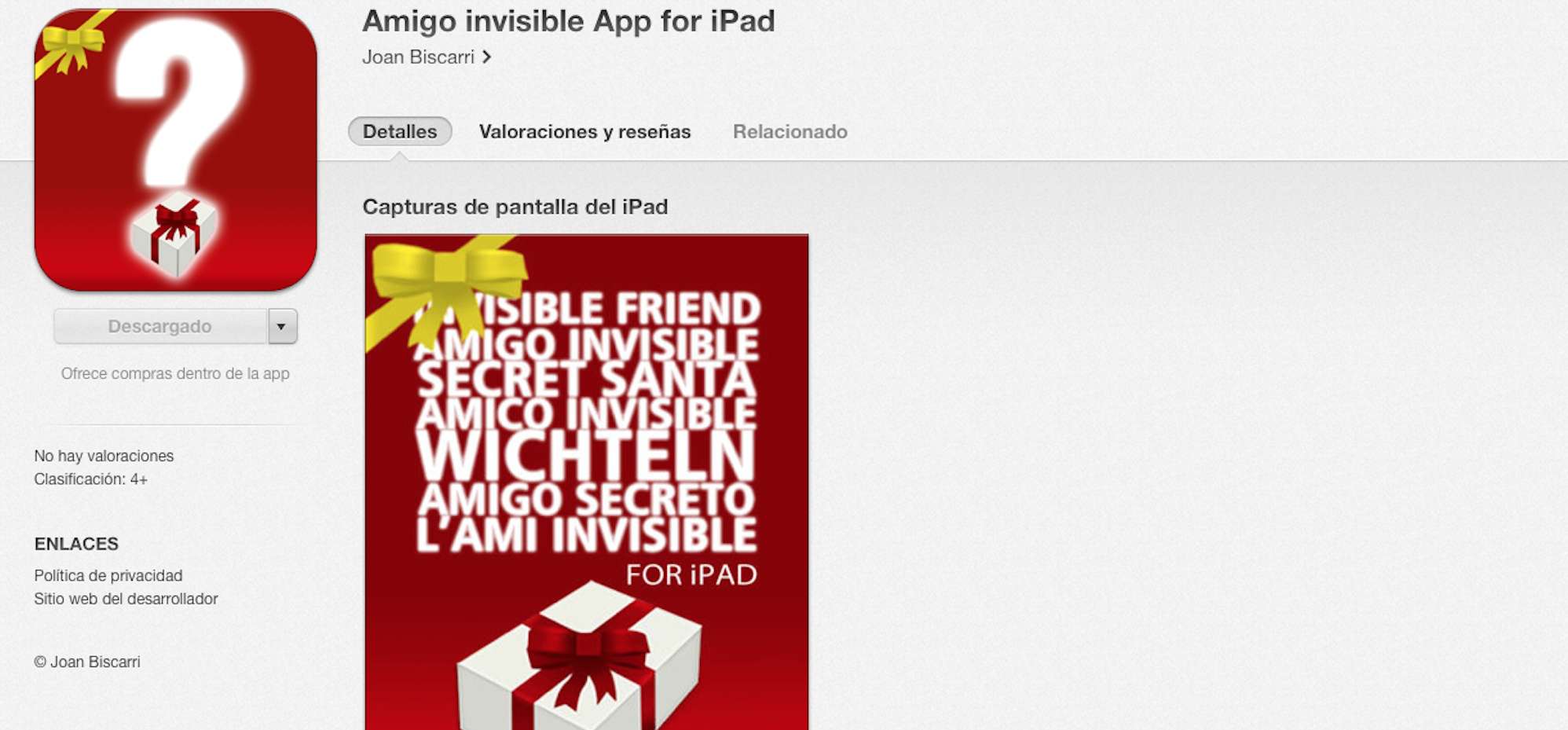 Aplicación regalo amigo invisible en iPad, haz fácil lo difícil