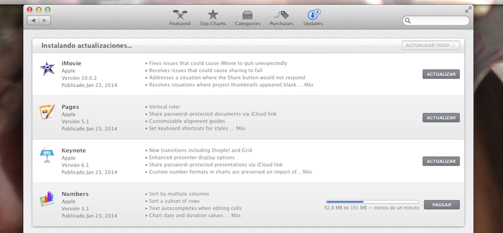 Actualizar iWork a la última versión de forma gratuita