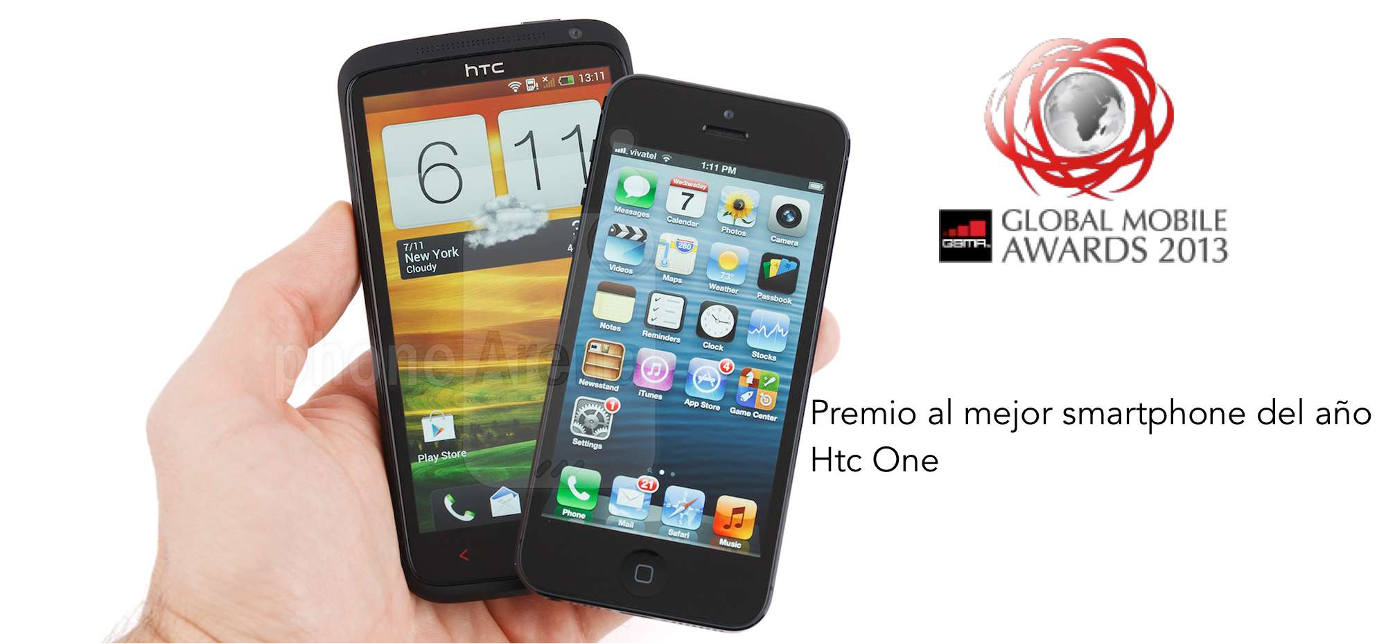 Y el mejor smartphone del año es el HTC One. Global Mobile Awards 2013