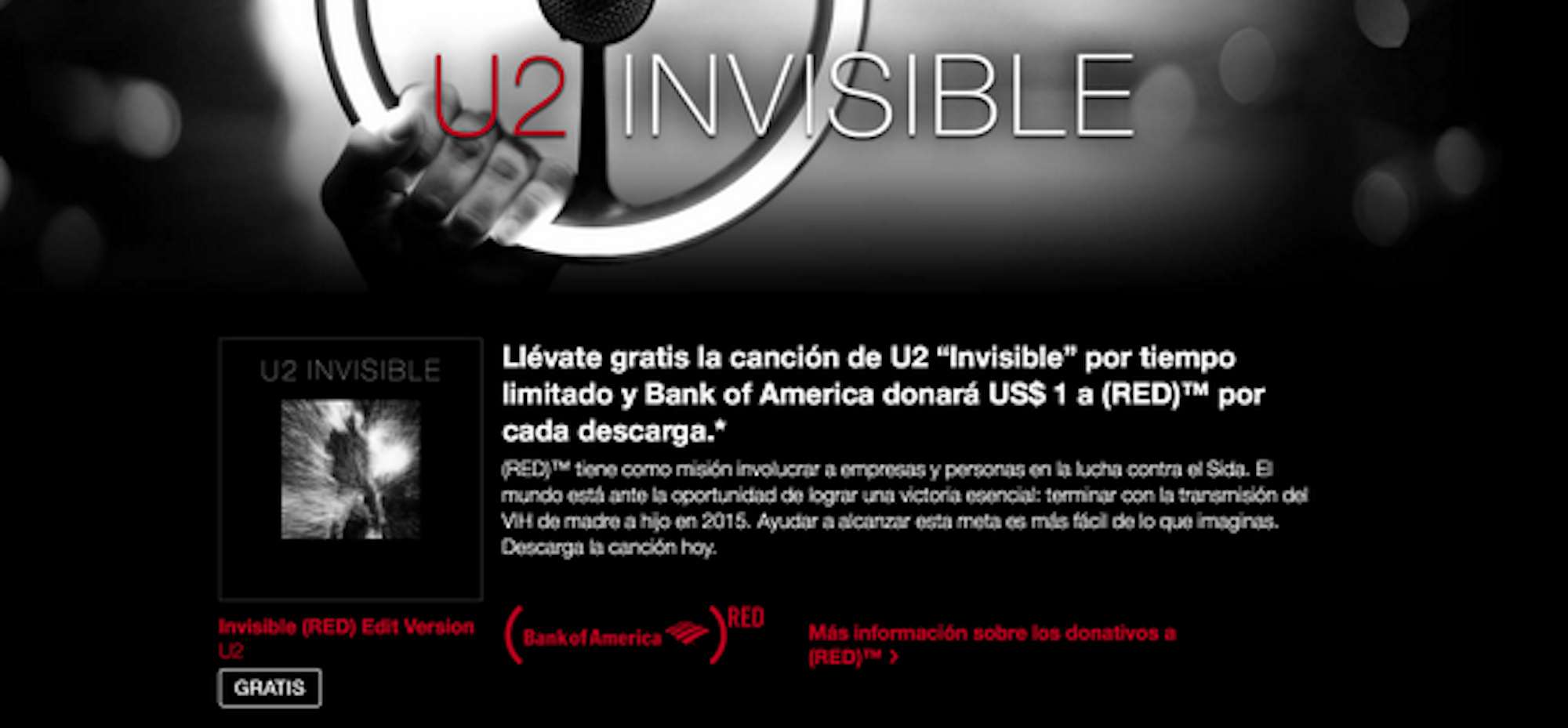 Invisible de U2 gratis sólo hoy