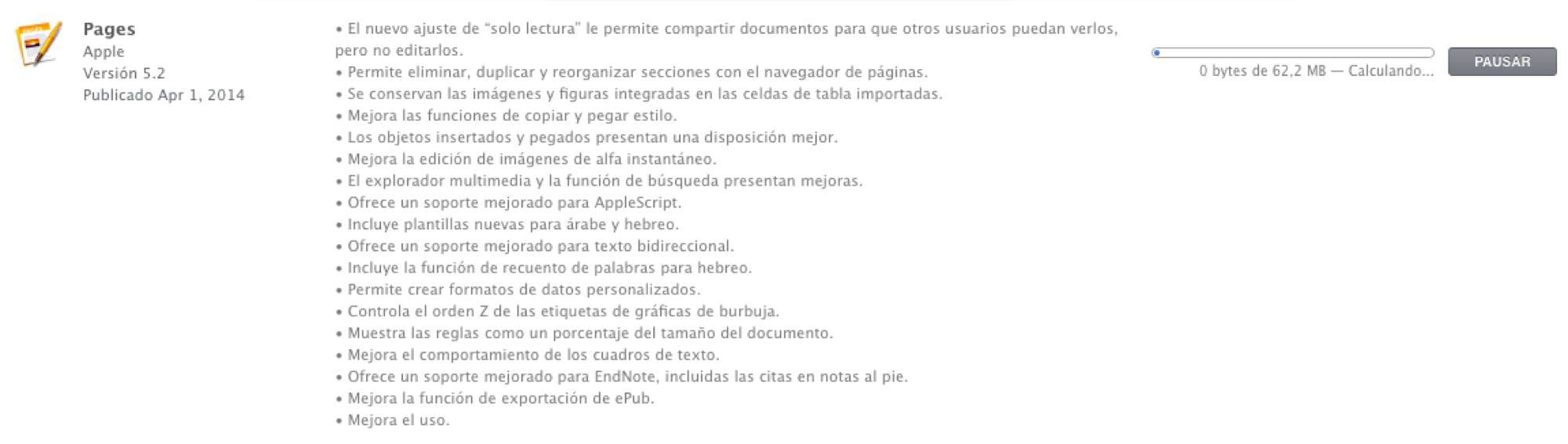 Apple actualiza Pages con modo de solo lectura y grandes mejoras con las tablas importadas