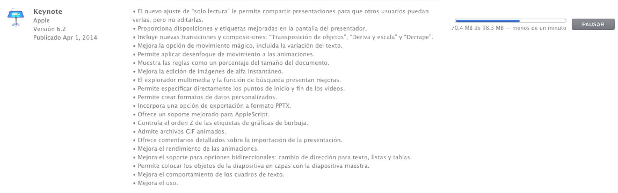 Apple actualiza Keynote con nuevas transiciones y exportación a pptx (Powerpoint)