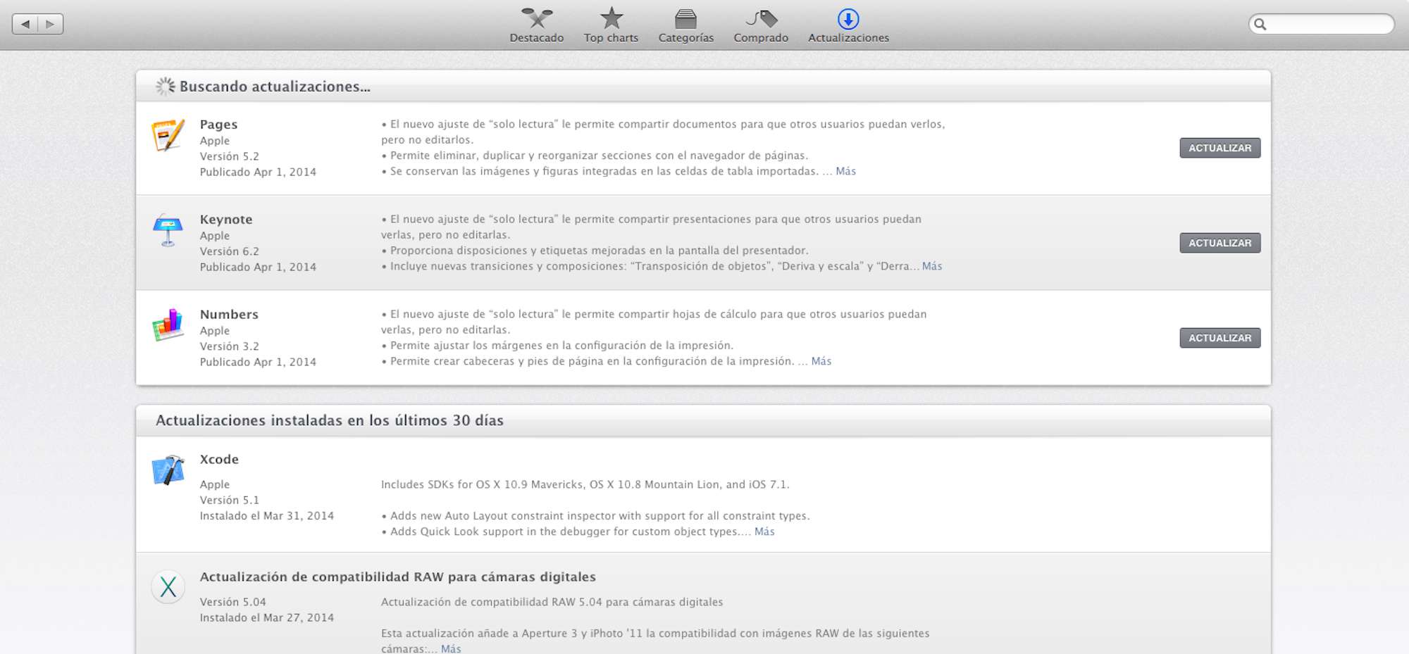 Apple actualiza iWork con Pages, Numbers y Keynote