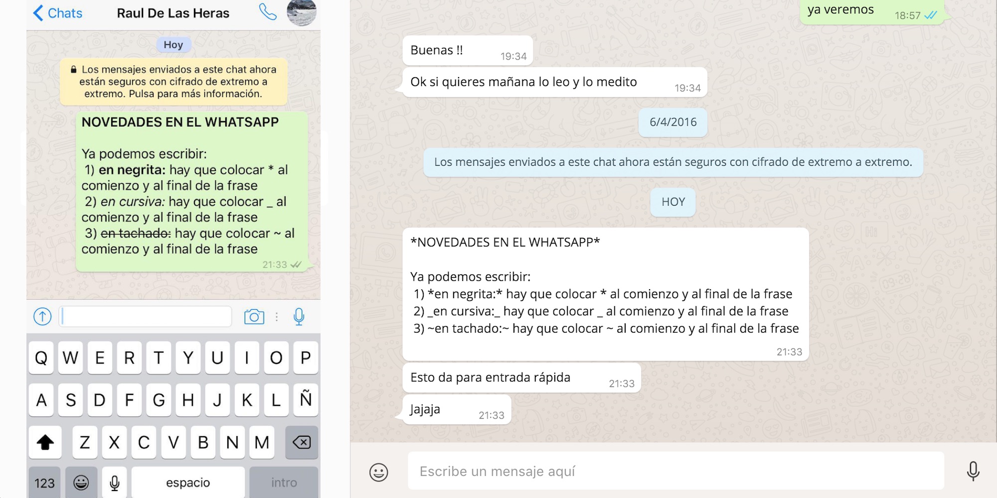 Truco para Whatsapp: negrita, tachado y cursiva
