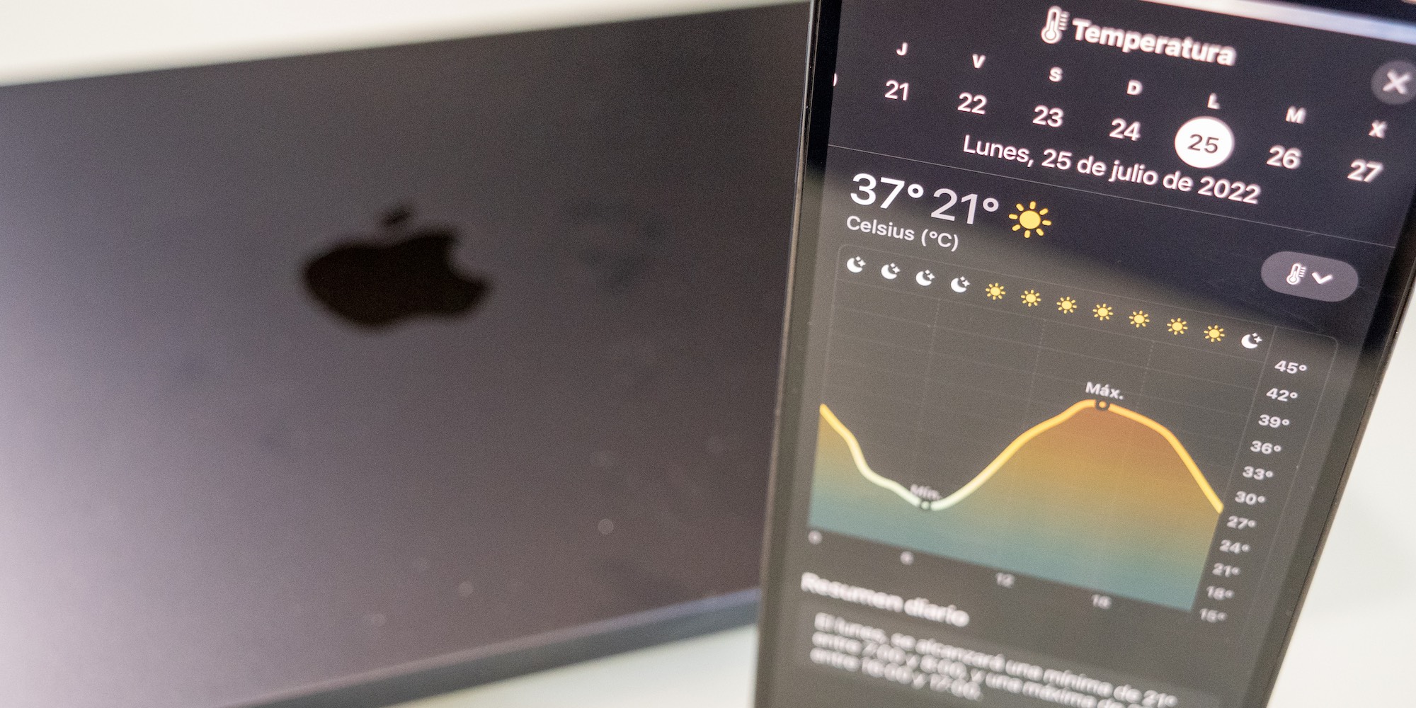 Tiempo por horas y más novedades en la App Tiempo de iOS16