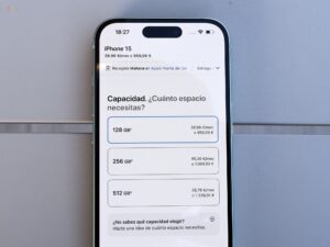 iPhone 15 · Almacenamiento y precio